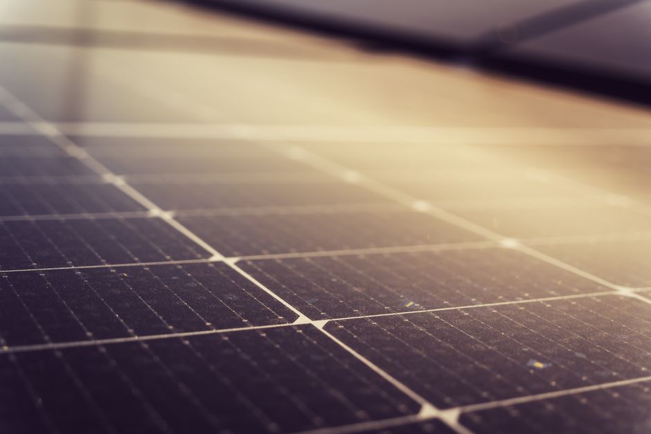 Close up of a modern solar panel